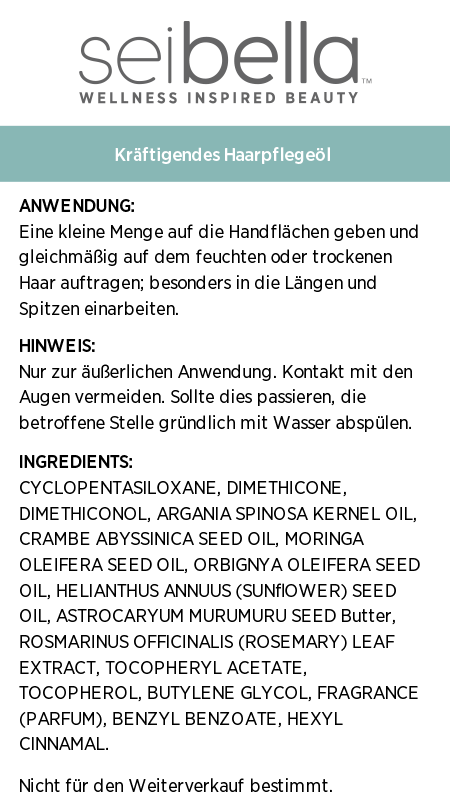 Sei Bella® Nährendes und kräftigendes Haaröl