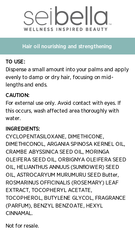 Sei Bella® Nourishing & Strengthening Hair Oil