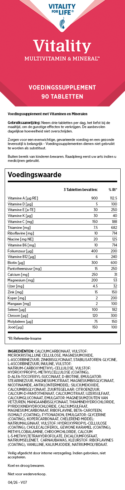 Vitality Multivitamin & Mineral™ - Vrouwen