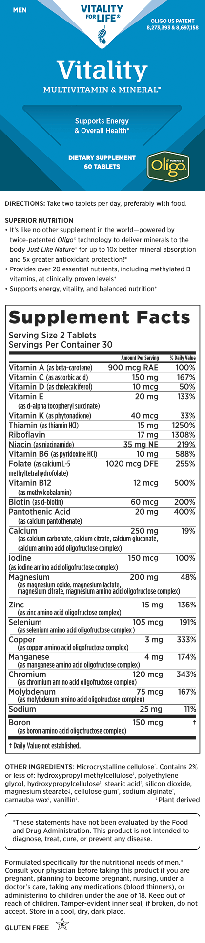 Vitality Multivitamin & Mineral™ Men