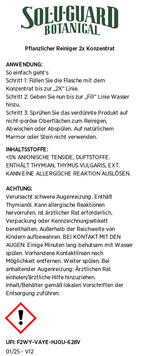 Sol-U-Guard™ Pflanzlicher Reiniger