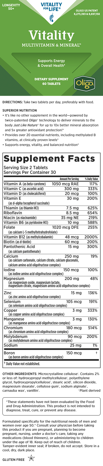 Vitality Multivitamin & Mineral™ 50+