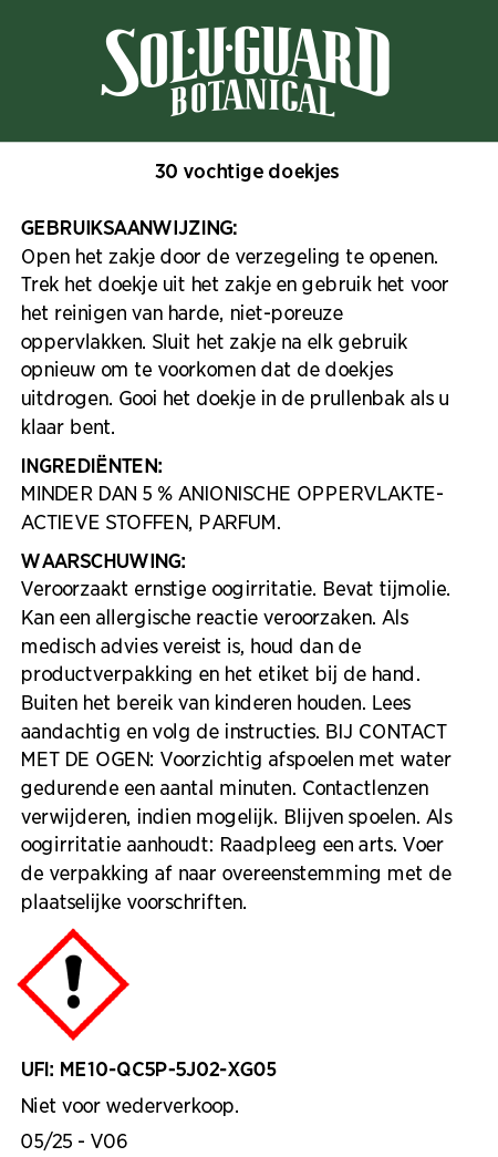 Sol-U-Guard Plantaardige doekjes