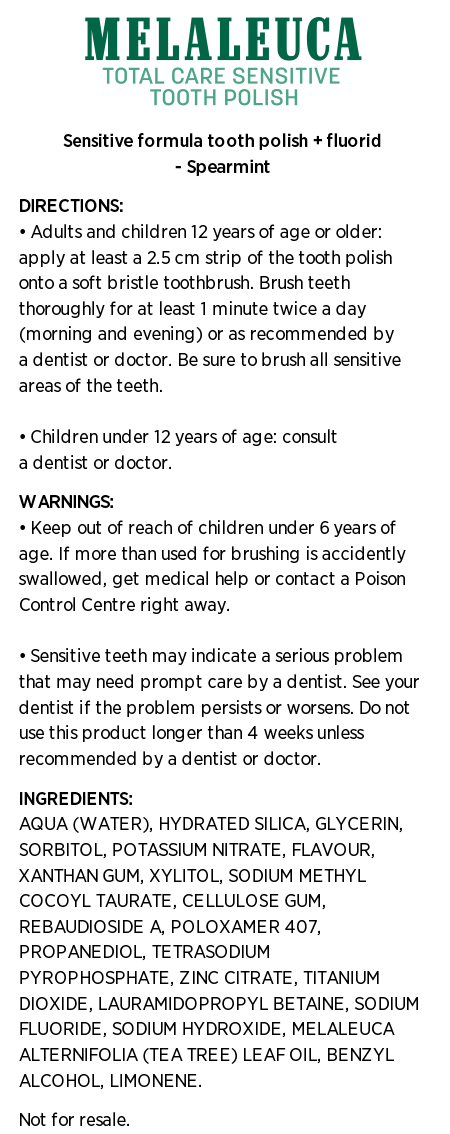 Total Care Sensitive Tooth Polish + Fluoride - Spearmint