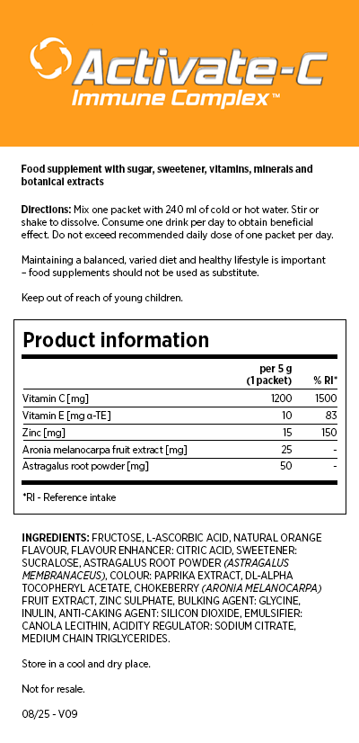 Activate-C Immune Complex™ Food Supplement Drink Mix - Orange Blast