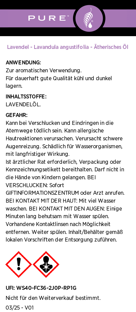 PURE™ Lavendel - Ätherisches Öl