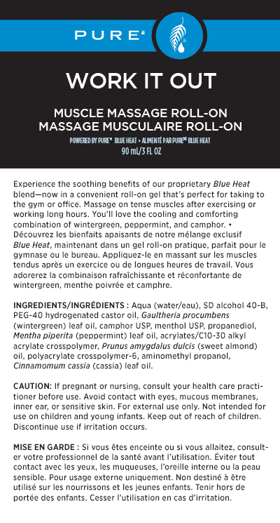 Pure™ Work it Out Blue Heat Muscle Massage Roll-On