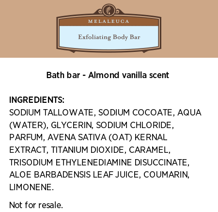 Melaleuca Exfoliating Body Bar - Almond Vanilla