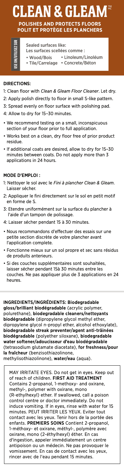 Clean & Gleam™ Floor Polish