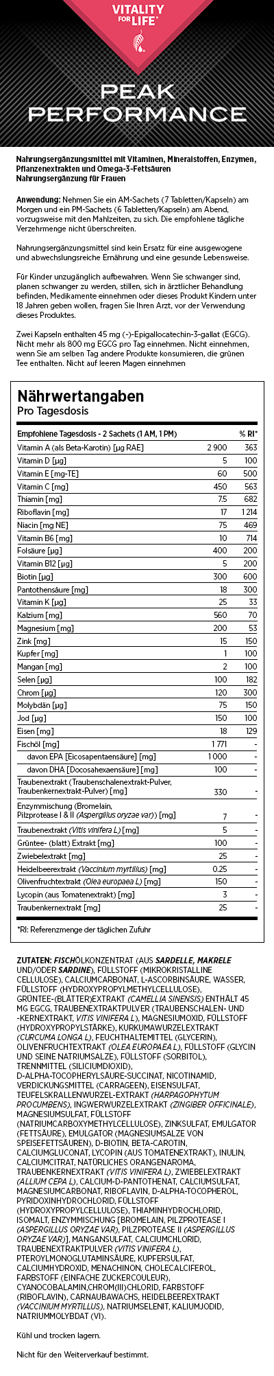 Peak Performance Pack - Frauen