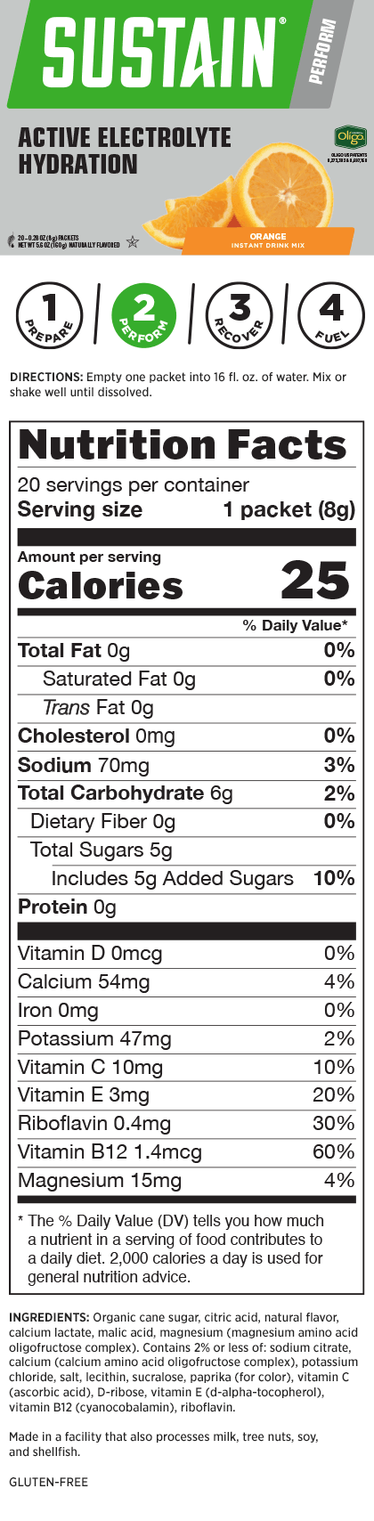 Sustain Active Hydration: Orange Packets