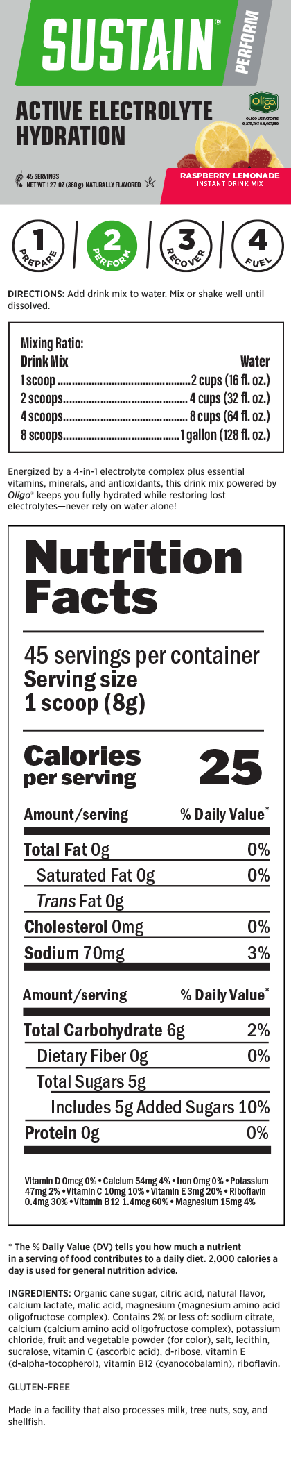 Sustain Active Hydration: Raspberry Lemonade Value Size