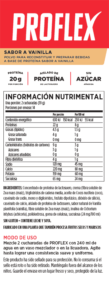 Licuado proteínico Proflex: vainilla