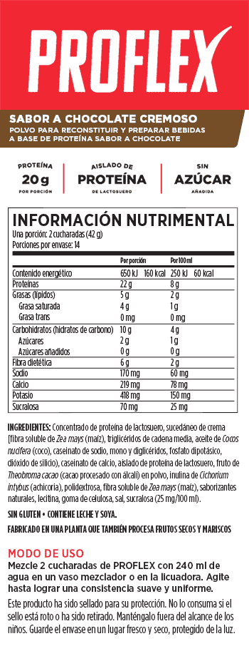Licuado proteínico Proflex: chocolate