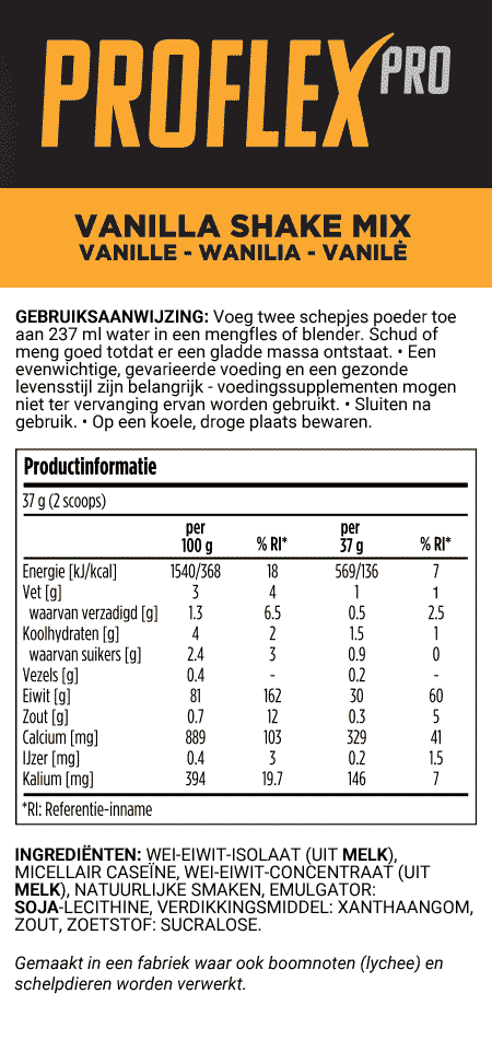 Proflex Pro Wei-eiwit-shake - Vanille