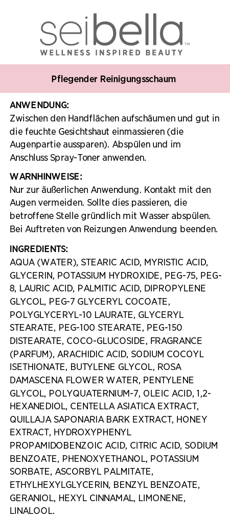 Sei Bella® Honey & Rose Beruhigender Reinigungsschaum