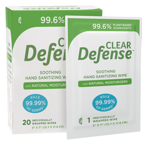 Clear Defense® Hand Sanitizing Wipes