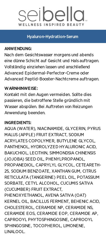 Sei Bella® Advanced Mikrobiom-Unterstützung - Hyaluron-Hydration-Serum