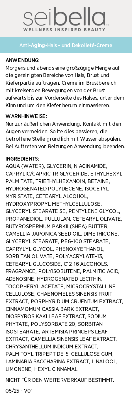 Sei Bella® Deep Marine Age Defying Neck and Chest Cream