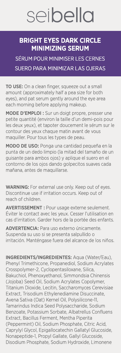 Suero para minimizar las ojeras Bright Eyes de Sei Bella