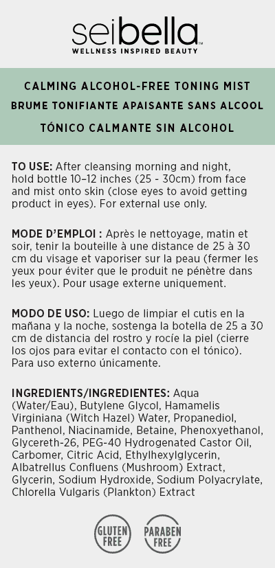 Sei Bella Clarity Clear Skin Solutions Skin Calming Alcohol-Free Toning Mist