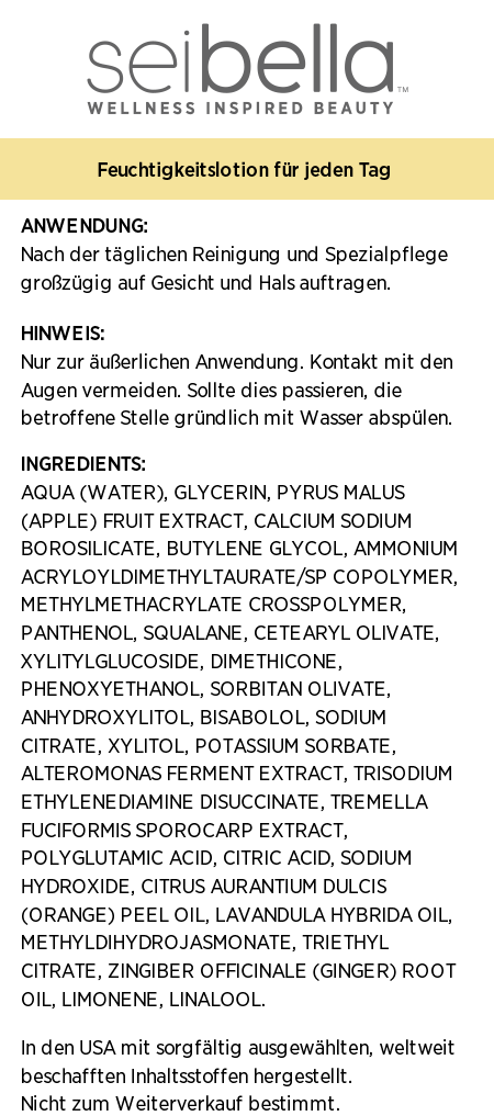 The Basic Collection Intensive Feuchtigkeitslotion für jeden Tag