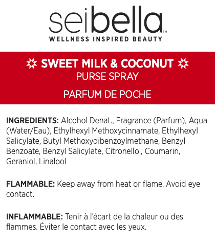 週末価格♪ボディール ベラ XS/S Bodile Bella Holiday Sweet Milk & Coconut Sei Bella Purse Spray