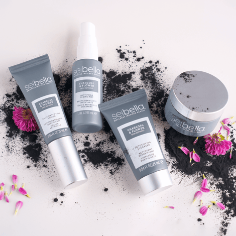 Charcoal and Flower Travel Size Skin Care Collection