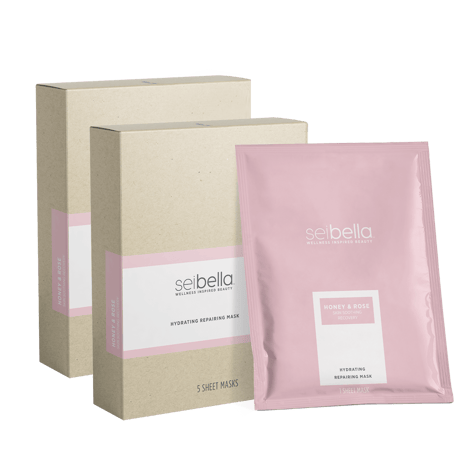 Sei Bella Honey & Rose Hydrating Repairing Mask Twin Pack