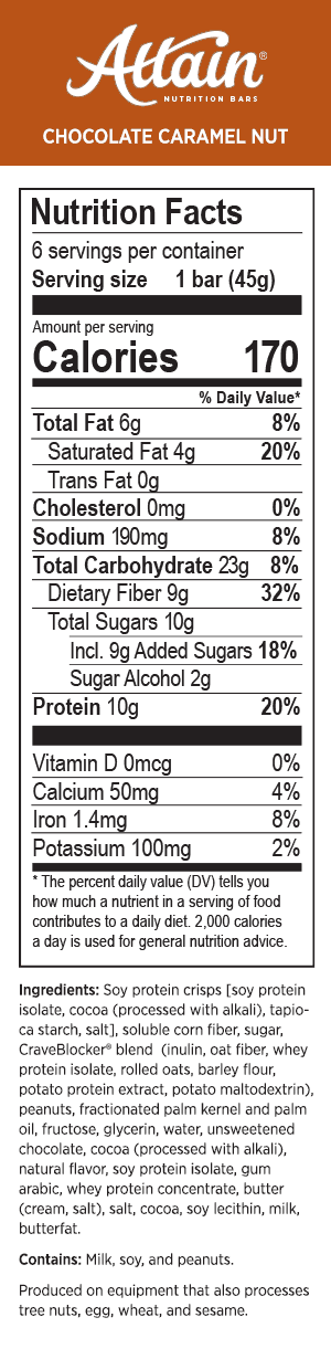 Attain® with CraveBlocker® Bars: Chocolate Caramel Nut