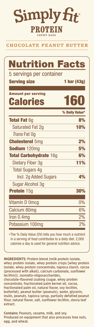 Simply Fit™ Protein Chewy Bars: Chocolate Peanut Butter