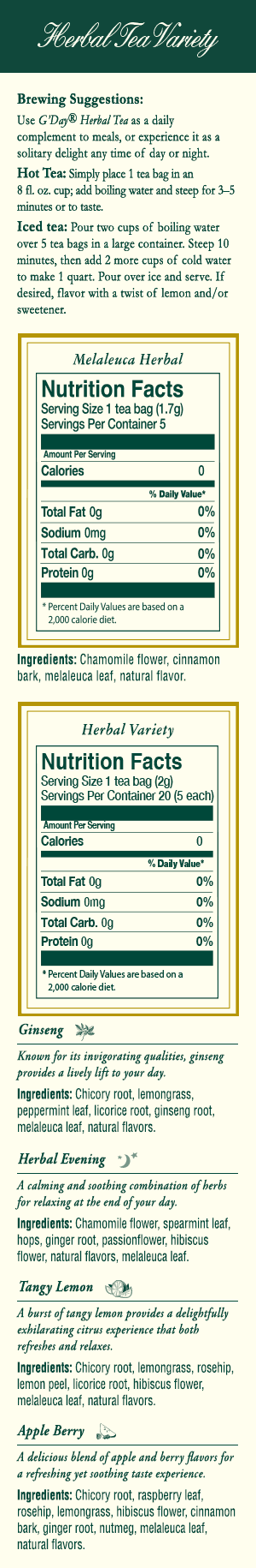 G`Day® Herbal Tea Variety