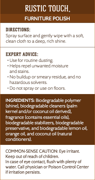 Rustic Touch Furniture Polish (Sprayer not included)