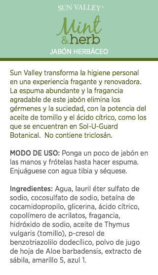 Jabón líquido para las manos Sun Valley®: Menta y hierbas aromáticas