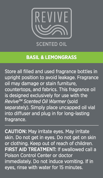 Revive Scented Oil: Basil & Lemongrass
