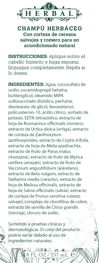 Dos botellas de champú de hierbas Melaleuca (237 ml)