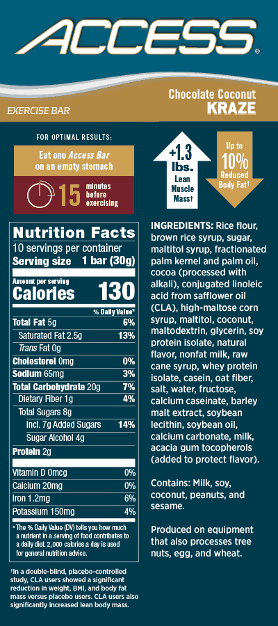 Access® Exercise Bars: Chocolate Coconut Kraze