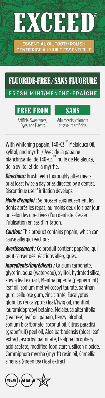 Exceed™ Essential Oil Tooth Polish Fluoride-Free: Fresh Mint