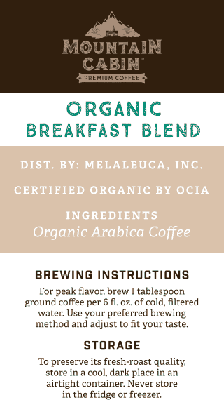 Mountain Cabin™ Organic Breakfast Blend Whole Bean Coffee