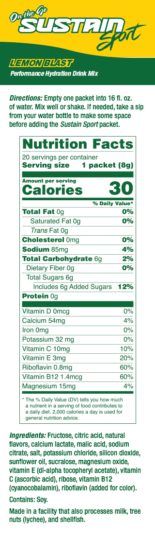 Sustain® Sport: Lemon Blast Packets