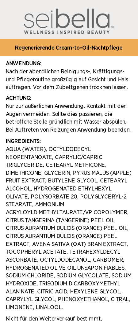 Sei Bella® Vitamin C Cream-to-Oil Overnight Repair