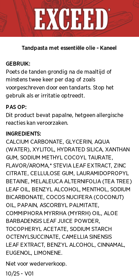 Tandpasta met essentiële olie - Kaneel - Fluoridevrij Speciaal aanbod