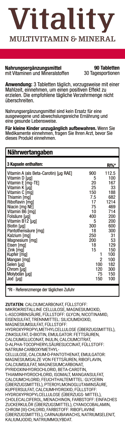 Vitality Multivitamin & Mineral - Frauen