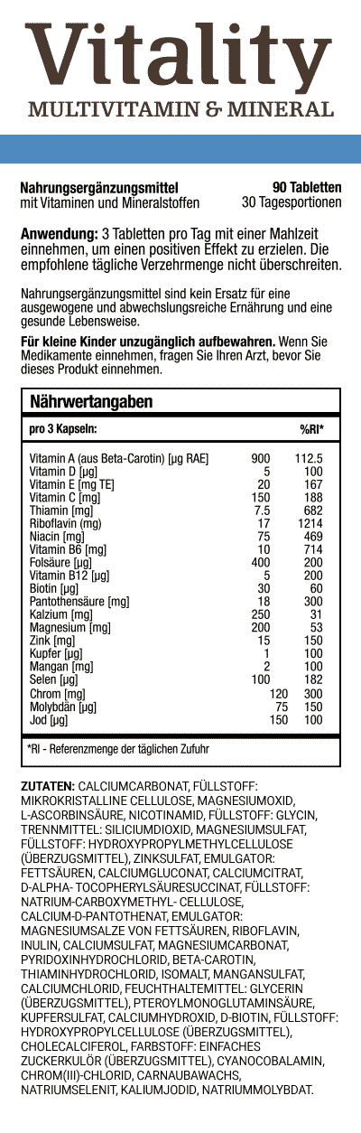 Vitality Multivitamin & Mineral - Männer