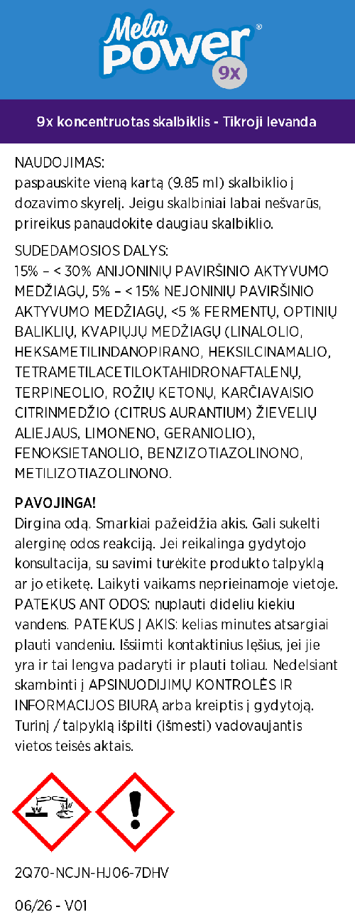 MelaPower® 9x koncentruotas skalbiklis - tikroji levanda