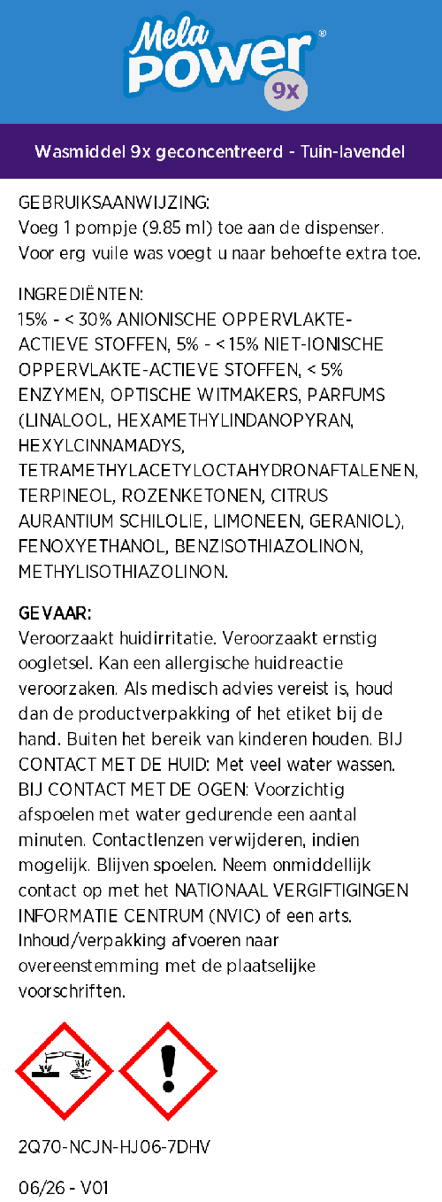MelaPower® 9x Wasmiddel - Tuin-lavendel