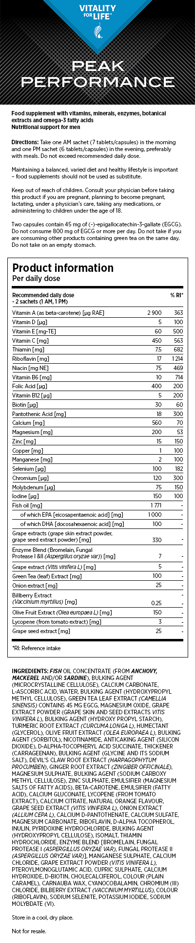 Peak Performance Pack - Men