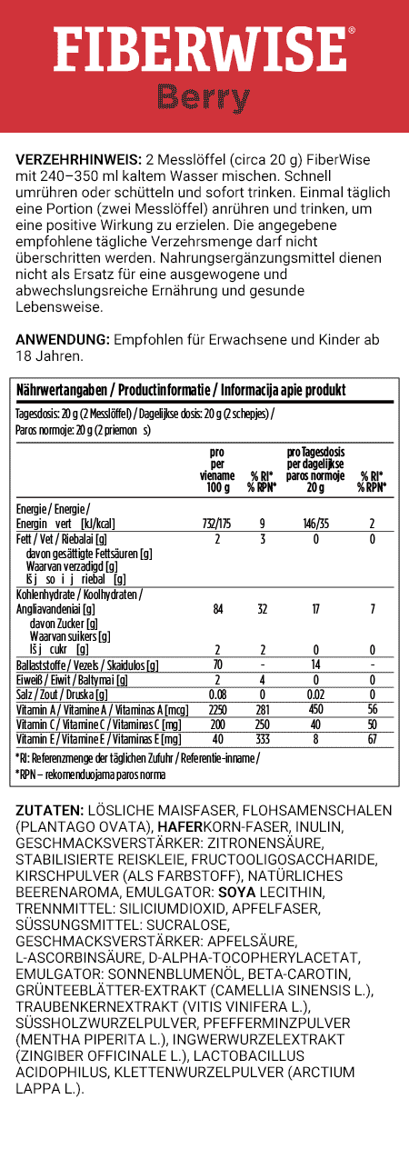 FiberWise Mixgetränk - Beere - Ohne Zuckerzusatz
