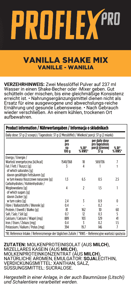 Molkenprotein-Shake - Vanille