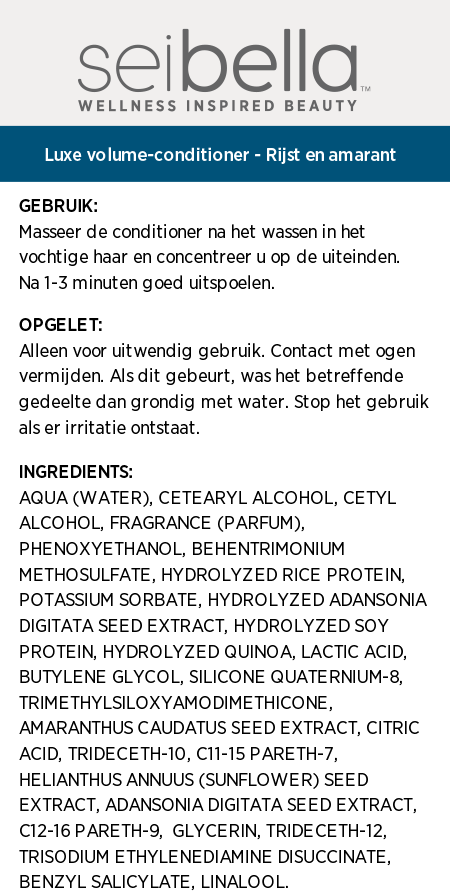 Sei Bella Rice & Amaranth Full Volume Conditioner